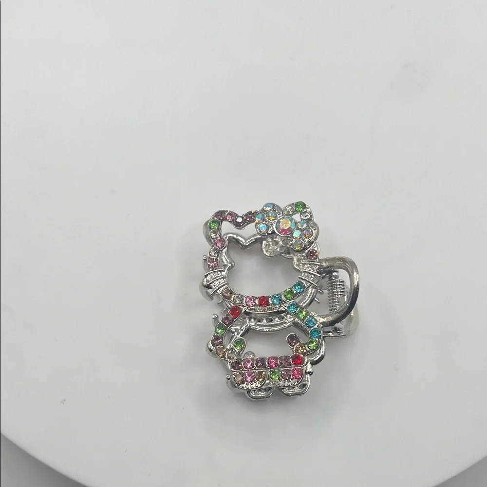 940. Colorful Crystal Hello Kitty Hair Clip